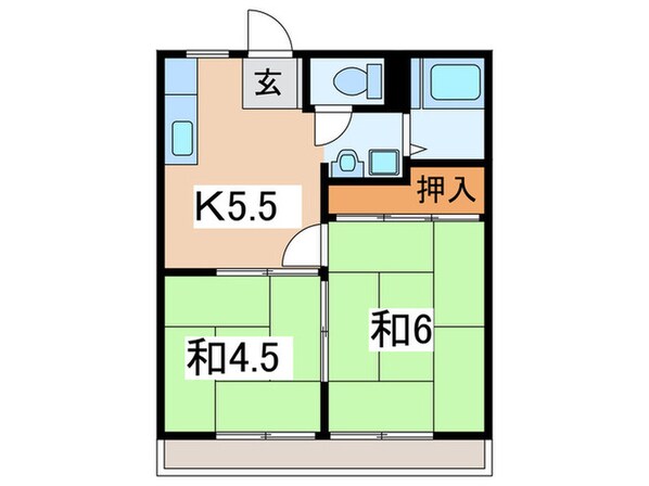 大橋ハイツＡの物件間取画像